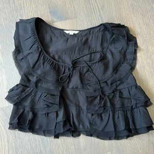 Black Ruffle Top